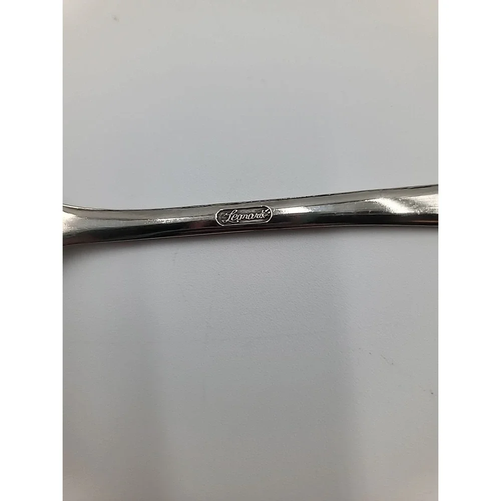 Silver Plated Pierced Serving Spoon Leonard Italy 8.5